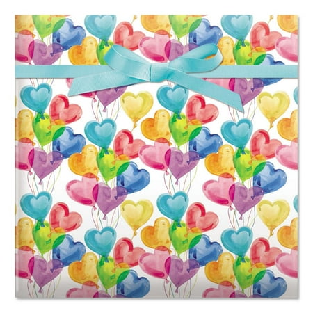 Lovely Balloons Birthday Rolled Gift Wrap - 72 square feet