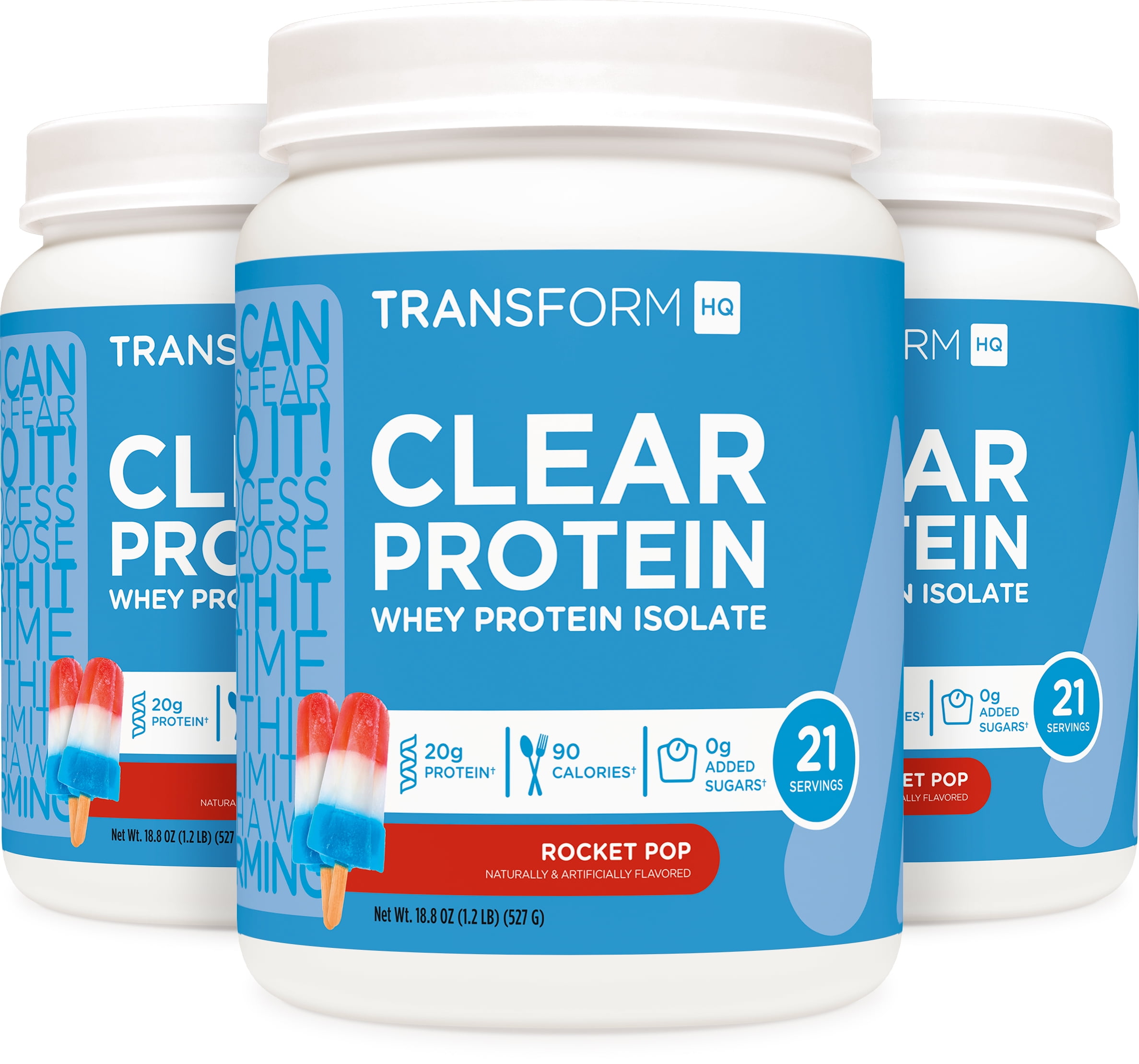 TransformHQ Clear Whey Protein Isolate (WPI) (Rocket Pop Flavored) 21 Servings - 20 Grams Protein Per Serving
