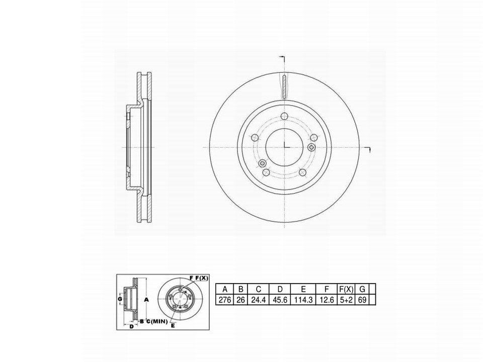 Winstop Brake Rotor, Front WS247616, Mitsubishi Galant 2012-2007