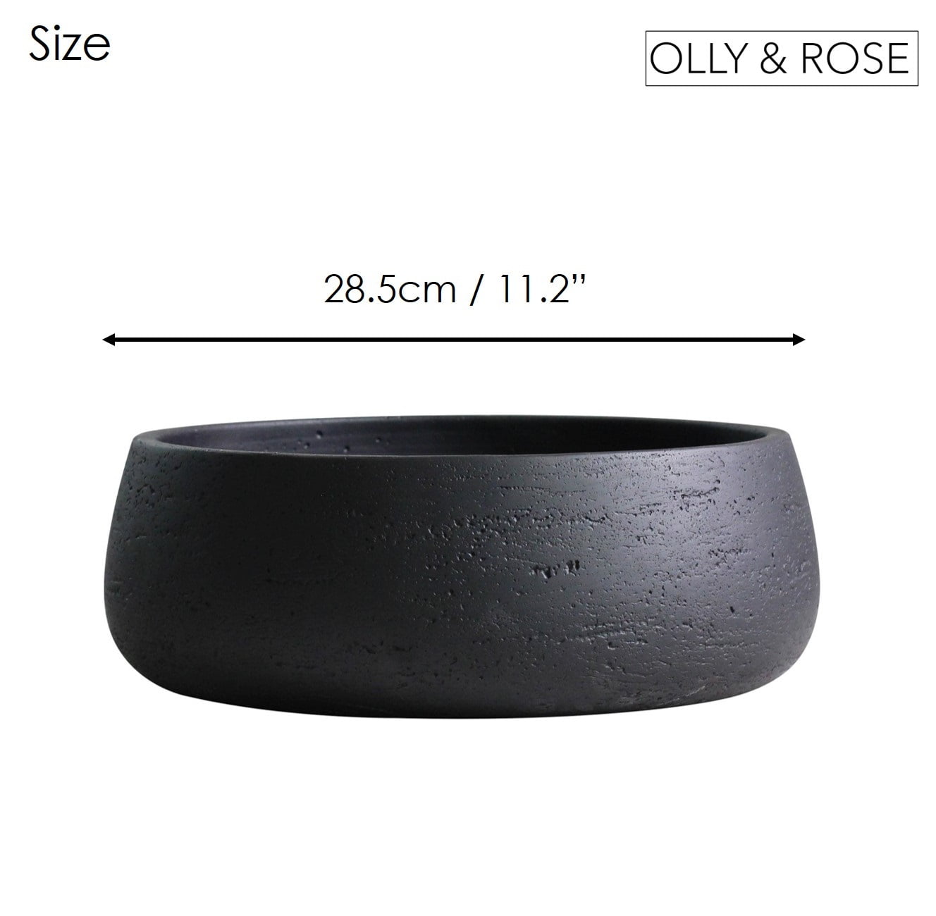  Olly & Rose Extra Large Plant Pot - Black Garden Planter - XL  Flower Pot - 18 inch Diameter : Patio, Lawn & Garden