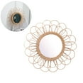 thumbnail image 1 of Espejo colgante de 40 cm con diseño de girasol de ratán circular, espejo de pared decorativo de mimbre estilo bohemio, espejo de maquillaje para tocador., 1 of 8