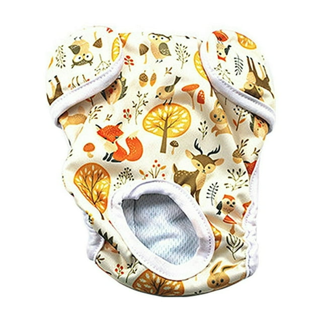 PENGXIANG Female Print Dog Shorts Physiological Sanitary Pants Washable Reusable Menstrual Care Pet Anti-Harassment Pants For Small Dogs G L