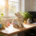 thumbnail image 4 of SUOKOM Easter Rattan-look Bunny with Bow Easter Decor Rabbit Easter Decorations Spring Bunnies Decoration Statue Figurine Rattan Bunny Decor for Home Farmhouse Table Kitchen, 4 of 6