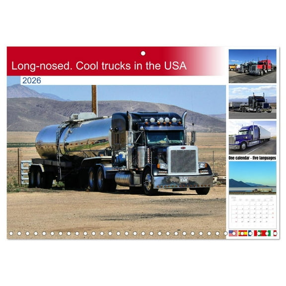 Long-nosed. Cool trucks in the USA (Monthly Wall Calendar 2026 16.5 x 23.4 (open)), CALVENDO 14 Month Calendar