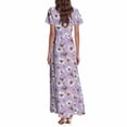 thumbnail image 5 of COMVALUE Women's Floral Print Dress 2026 Trendy Elegant Floral Maxi Dress (Purple, L), 5 of 7