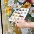 thumbnail image 3 of 8 Inch Ceramic 14 Paint Wells Art Palette, Ceramic Mixing Tray for Painters, 3 of 6