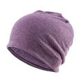 thumbnail image 1 of Gorro de color liso, tipo jersey, para otoño e invierno, con placa ligera y cálida de terciopelo, para hombre y mujer, versión coreana, 1 of 6