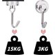 thumbnail image 2 of Magnetic Hooks, 100 (Approximately 15 Kg) + Strong Magnet with Hook for Fridge, Heavy Duty Cruise Hook for Ceiling, Magnetic Hanger Metal Hook for Towel, Cup, Wall(White, Pack of 4/8) (4PCS), 2 of 5