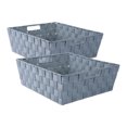 thumbnail image 1 of DII Nylon Bin Basketweave Trapezoide gris (juego de 2) Design Imports CAMZ37528, 1 of 2