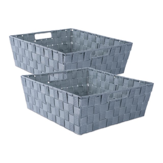 DII Nylon Bin Basketweave Trapezoide gris (juego de 2) Design Imports CAMZ37528