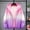 Pink, variant on Women's Gradient Color Hooded Windbreaker Lightweight Zip-Up Waterproof Jacket with Side Pockets
