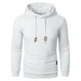 thumbnail image 5 of Wutalume Men's Leisure Versatile Hooded Hoodie, Casual Long Sleeve Pullover with Modern Design, Lightweight and Comfortable for Everyday Outdoor Activities,White XL, 5 of 5