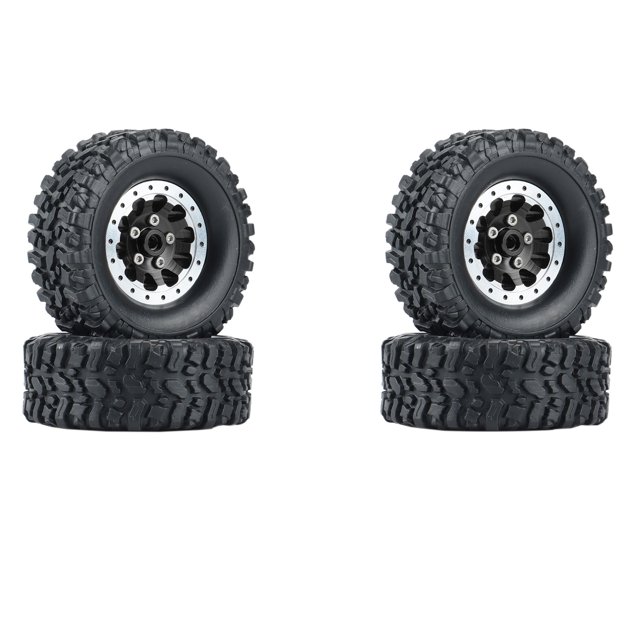 Juego de 4 Llantas de Cubo de Rueda de Metal Beadlock y NeumáTicos de Goma para C14 C24 B14 B24 B36 MN D90 MN99S Piezas de ActualizacióN de Coche RC, 2