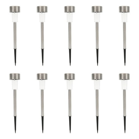 

10pcs Stainless Steel Led Solar Light Garden Lawn Light Ground Plug Lamp