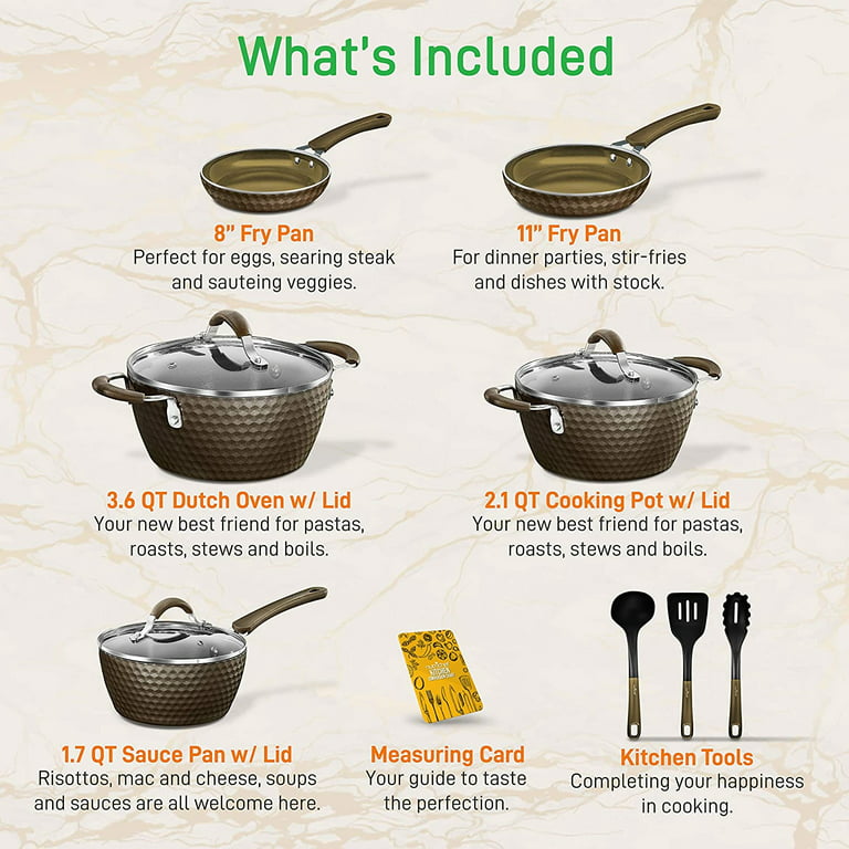 Nonstick Cookware Set Pots And Pans Set Ceramic Coating Saucepan