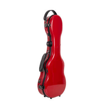 Crossrock Concert Ukulele Case, Fits Up to 24 Inches | 100% Fiberglass Hardshell with Brand Latches, TSA Lock, Accessory Compartment, and Detachable Straps-Red