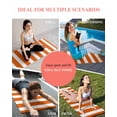 thumbnail image 7 of Burnt Orange Striped Yoga Towel for Hot Yoga Non Slip, Thanksgiving Orange White Stripes Yoga Mat Towel Absorbent Yoga Sweat Towels Microfiber Hot Yoga Blanket for Bikram Pilates 26"x74", 7 of 7