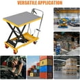 thumbnail image 5 of ChaoLink Hydraulic Lift Table Cart, 1100 Lbs Load Capacity 35.4" Lifting Height with 4 Wheels and Non-Slip Pad, Manual Single Scissor Lift Table, 5 of 5