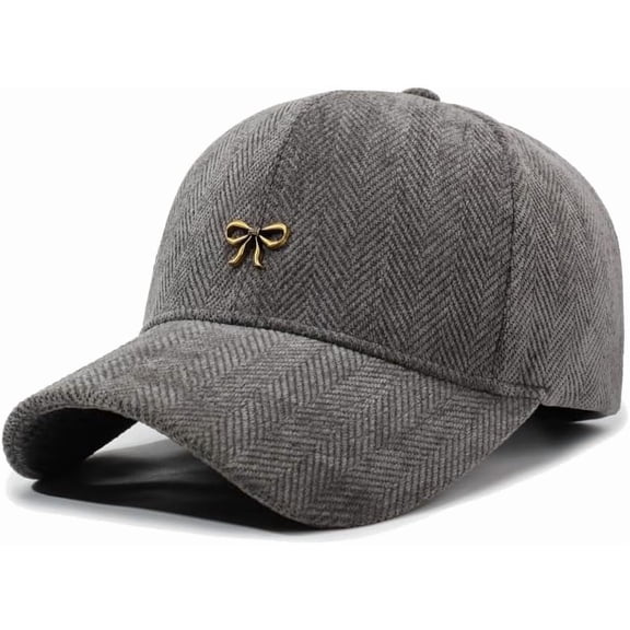 shanyuz Corduroy Baseball Cap for Women Chic Bow Tie Headwear Trucker Hats Outdoor