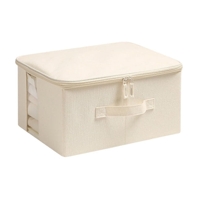 Meitianfacai Cotton and Linen Storage Box Clothing Fabric Transparent Windowed Washable Folding Storage Box Bottom Plastic Panel(C)
