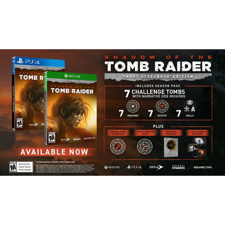 skat erotisk Creep Shadow of Tomb Raider Croft Edition Steelbook, Square Enix, PlayStation 4,  662248921358 - Walmart.com