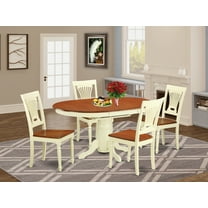 East West Furniture Kenley 5-piece Wood Dining Set in Buttermilk/Cherry