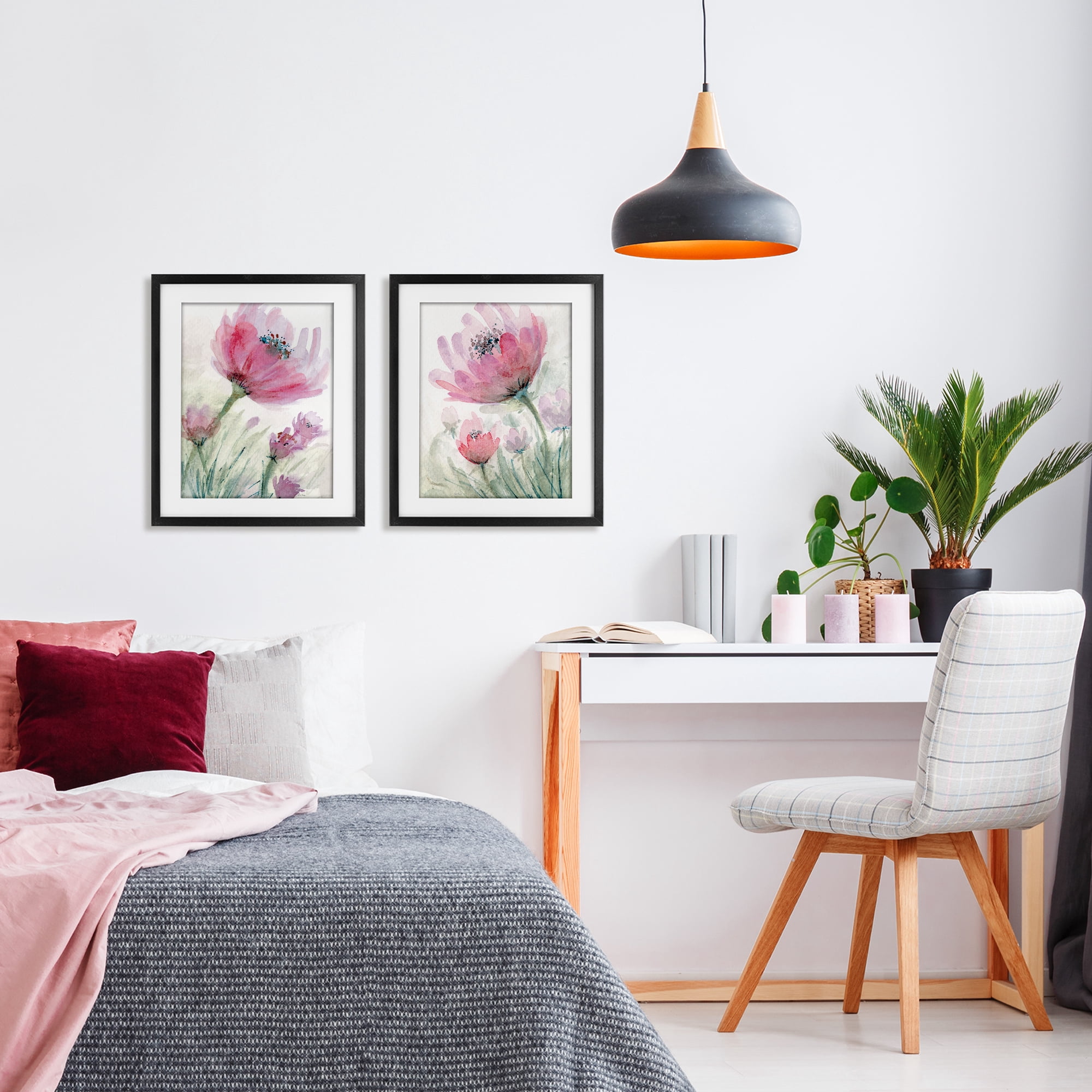 Stupell Industries Speckled Flower Stamens 2 Piece Black Framed Print Under Glass Set, design by Patti Bishop