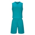thumbnail image 2 of Conjuntos de camisetas sin mangas de cuello redondo para niños, conjunto de traje de fútbol de color sólido para juegos deportivos universitarios, partidos de rendimiento, uniformes de entrenamiento y, 2 of 5