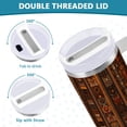 thumbnail image 3 of Yayeee 30oz Stainless Steel Tumbler with Straw and Handle Double-Wall Insulated Travel Water Bottle, Brown Tribal Pattern, 3 of 8