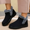 thumbnail image 2 of Platform Winter Boots for Women Slip on Suede High Top Loafers Plush Lined Snow Booties Casual Warm Comfy Outdoor Flat Walking Shoes Black Size 9, 2 of 6