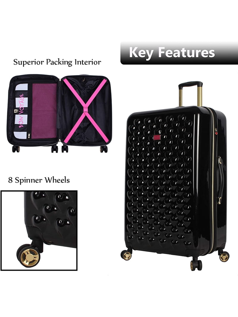 ネジの外れてるAB型　BETSEY JOHNSON キャリーバッグ Betsey Johnson 26 Inch Expandable Hardside Spinner Luggage, Heart