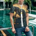 thumbnail image 6 of Uemuo Sunset Ocean Whale Print Mens Polo Shirts Baseball T-shirt Performance Short Sleeve Golf Shirt Moisture Wicking Athletic Casual Collared T-Shirt-Medium, 6 of 7