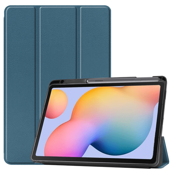 For Samsung Galaxy Tab S6/Tab S6 Tablet Cover 10.4", Premium Leather Slim and Lightweight with Auto Sleep/Wake Hard Tri-Fold Stand Cover (P610/P615) Dark Green