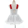 thumbnail image 4 of JanJean Kids Girls Christmas Princess Dress Cami Dress Faux Fur Adorned Dance Leotard Sequins Figure White 4, 4 of 7