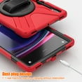 thumbnail image 2 of K-Lion Rugged Case for Samsung Galaxy Tab S9 Plus 12.4" Tablet / Tab S8+/S7+, Shockproof 360 Rotating Hand Strap Kickstand Case with Shoulder Strap Anti-Drop Full Body Protection Cover, Red, 2 of 10