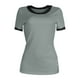 thumbnail image 4 of Top de manga corta con cuello redondo y canalé ajustado para mujer: elegante prenda para combinar, versátil con vaqueros o faldas - S-XXL, 4 of 5