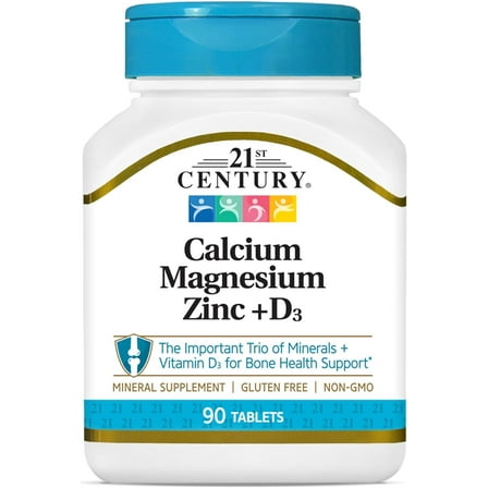 21st Century Calcium Magnesium Zinc   D3, 90 Tablets