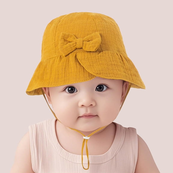 Posijego Baby Girls Sun Hat Cute Cotton Summer Soft Adjustable Size Outdoor Beach Hat for Toddler Girls