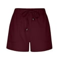 thumbnail image 6 of Qulqfy Resort Wear Women Shorts Red Bermuda High Waisted Lounge Beach Comfy Casual Wide Leg Shorts S, 6 of 7