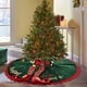thumbnail image 4 of Falda del árbol de Navidad Tela Roja Verde | Cobertura de la base arbórea | Delantal decorativo para decoración festiva | Oculta cables | Tallas múltiples: 23,62-59,84 in | 1 PC, 4 of 6