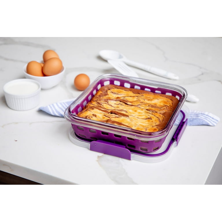 4.5 Quart Nonstick Casserole Dish with Lid Bundle 8x8 Baking Pan, Square  Cake Pan Baking Dish for Oven