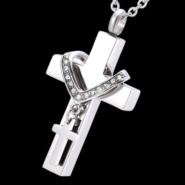 Colgante de cremación de doble , joyería clásica, urna conmemorativa para cenizas Argén