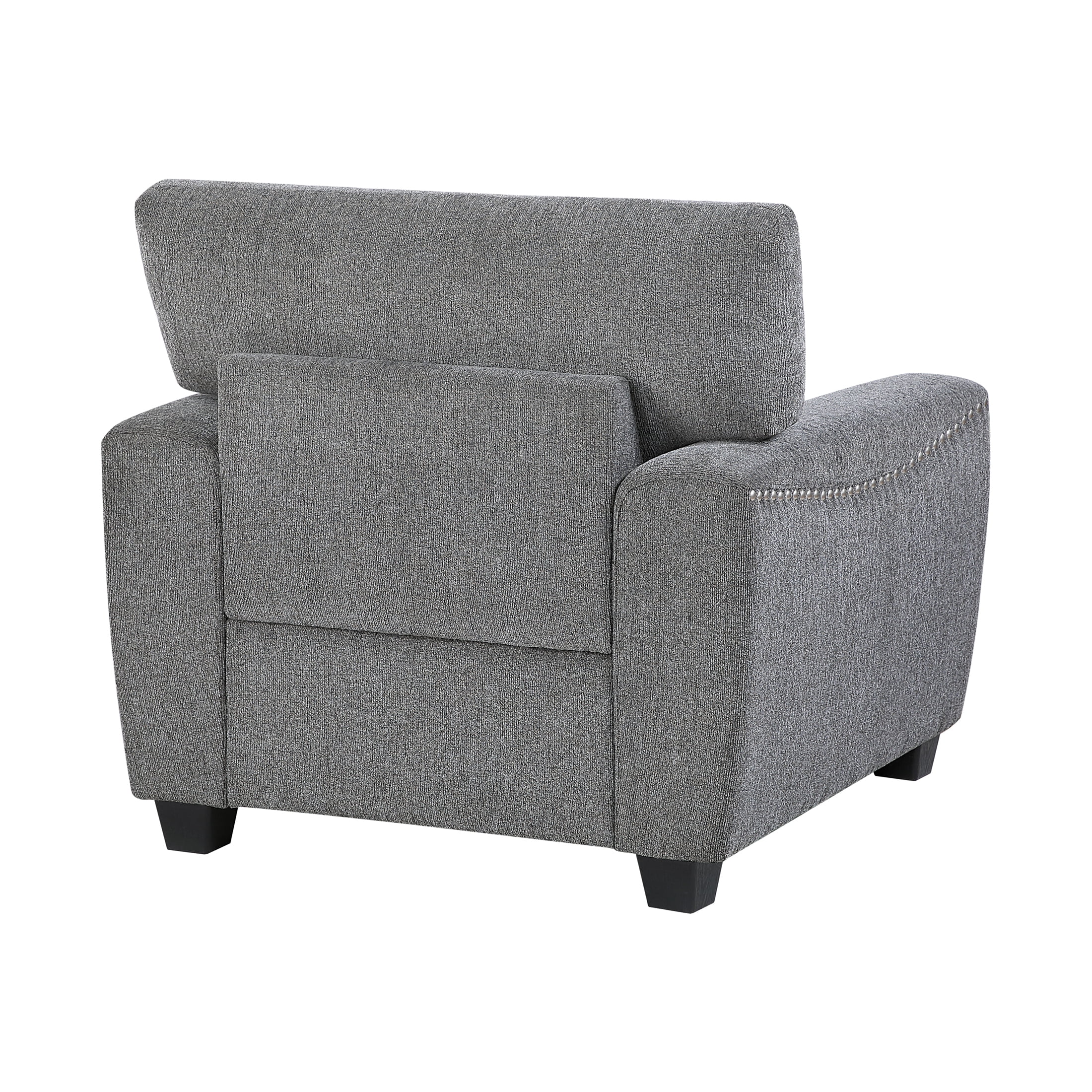 OakvillePark Eldertide Chenille Accent Chair with Nailhead Trim, Dark Gray