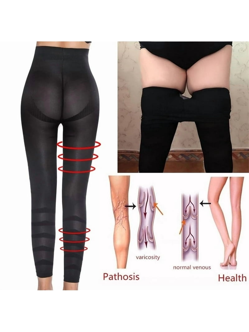 Women Anti Cellulite Compression Leggings Body Shaper High Waist Tummy Control Thigh Sculpting Slimmer Shapewear 2-PACK