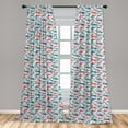 thumbnail image 5 of Ambesonne Fish Curtains, Colorful Shark Patterns, Pair of 28"x84", Multicolor, 5 of 5
