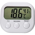 thumbnail image 1 of 1 termómetro digital LCD, higrómetro para interiores y exteriores, reloj de humedad, lectura en LCD de 0 ℃ a 50 ℃, 1 of 5