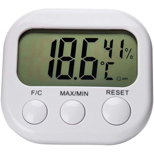 1 termómetro digital LCD, higrómetro para interiores y exteriores, reloj de humedad, lectura en LCD de 0 ℃ a 50 ℃