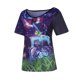thumbnail image 5 of ICHUANYI Clearance Womens Spring And Summer Short SleevesＶ-Neck T-Shirt Blouse Tops(Purple, S) ICHUANYI WER2023080904302, 5 of 7