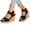 Black, variant on Women's Square Toe Elastic Ankle Strap Espadrille Wedge Sandals Fish Mouth Slip On Platform Dress Shoes Black Size 6