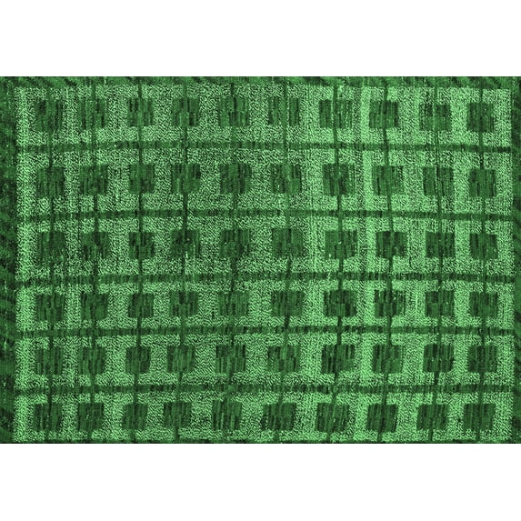 Ahgly Company Indoor Rectangle Oriental Emerald Green Modern Area Rugs, 6' x 9'